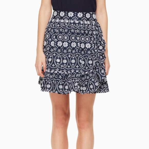 Kate Spade Skirt Shore Thing Eyelet Wrap Skirt - Picture 1 of 4